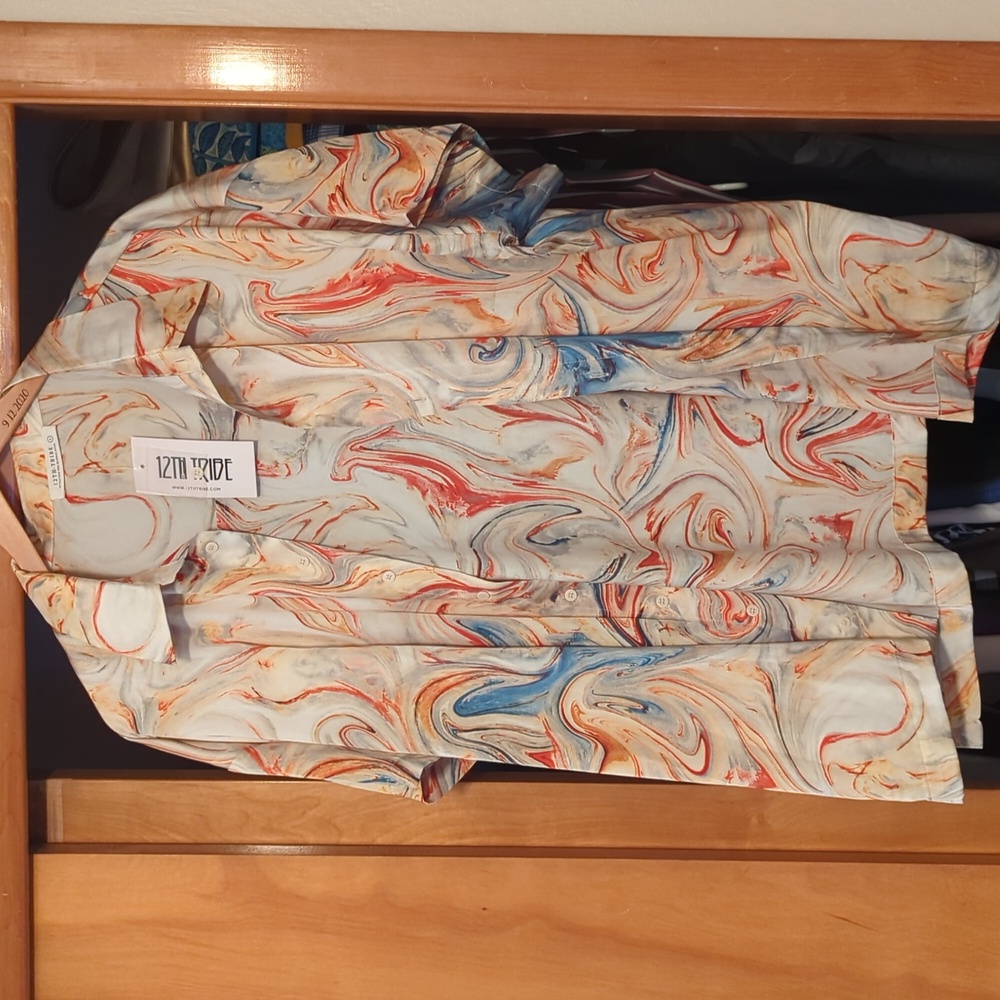 12th Tribe marble button down